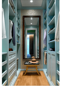 Параллельная гардеробная комната с большим зеркалом Черногорск